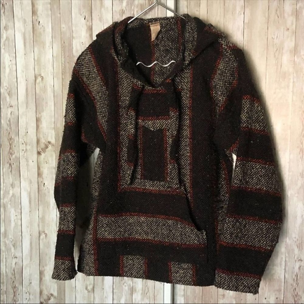 Black Striped Baja Hoodie